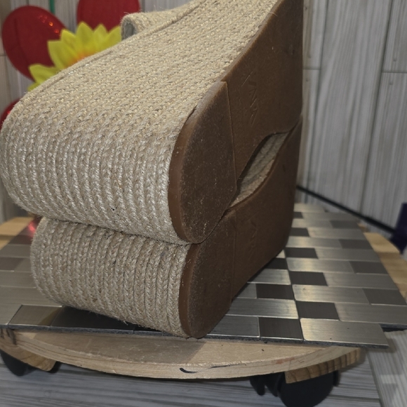 Zara Cream Wedge Espadrilles with Chunky Sole - Picture 8 of 10
